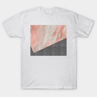 Rose gold marble - charcoal sparkle T-Shirt